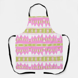 Delantal Mazipoodles Patrón Afrofuturista - Verde Blanco Ro