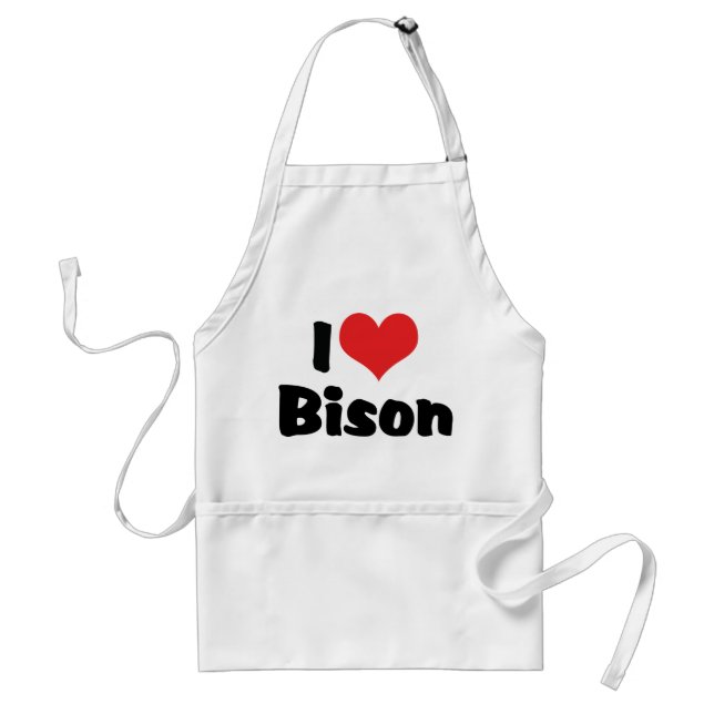 Delantal Me Amo Bisonte de Corazón (Frente)