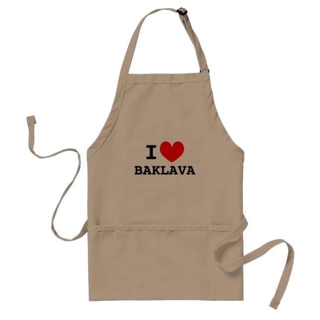 Delantal Me encanta baklava | Parejas divertidas para hombr (Frente)