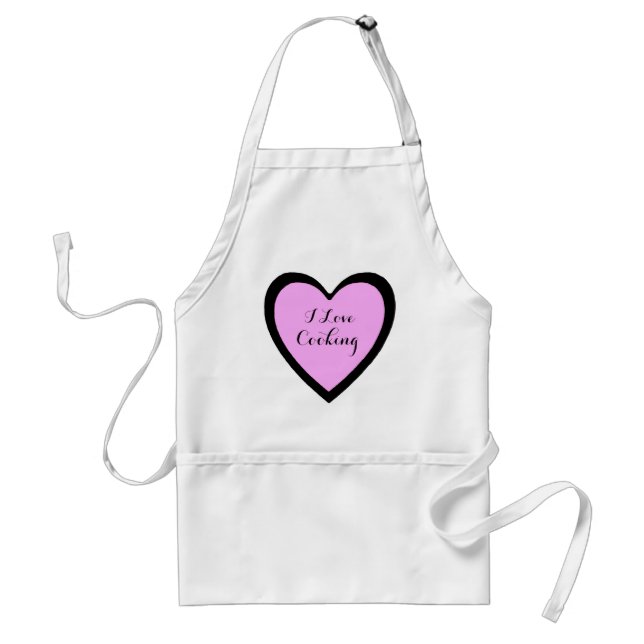 Delantal Me encanta cocinar el corazón rosado de Apron (Frente)