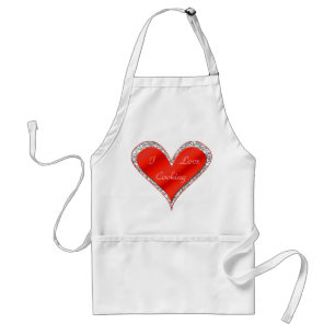 Delantal Me encanta cocinar El día de San Valentín Heart Ap