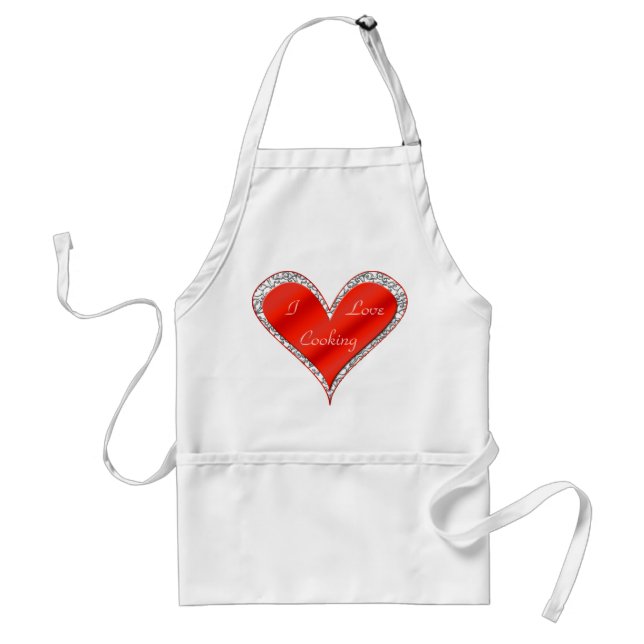 Delantal Me encanta cocinar El día de San Valentín Heart Ap (Frente)