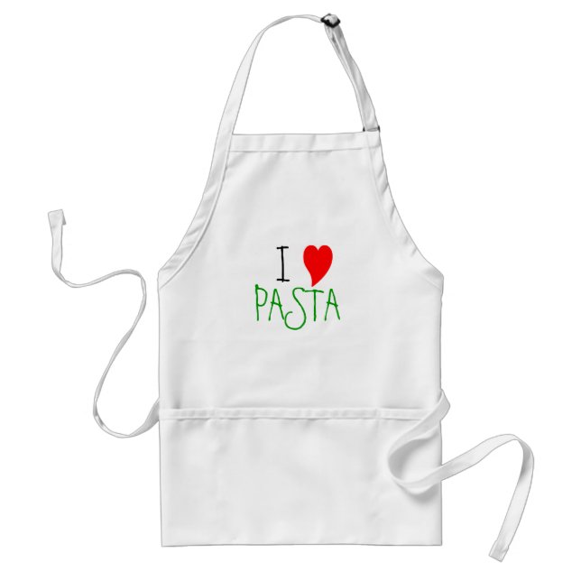 Delantal Me encanta el corazón de la pasta (Frente)