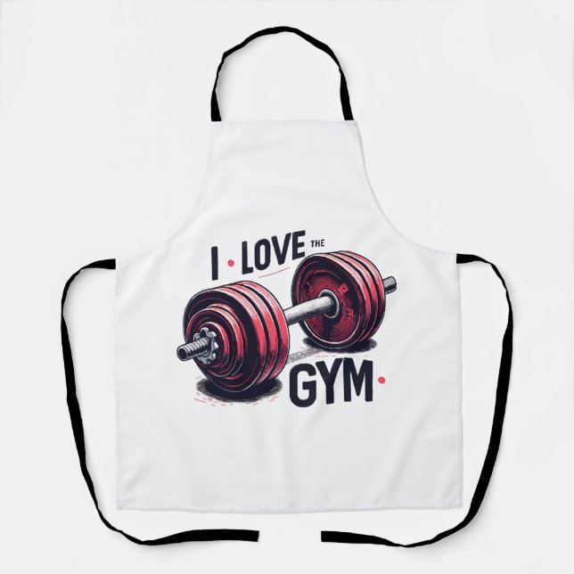 Delantal Me encanta el gimnasio (Anverso)