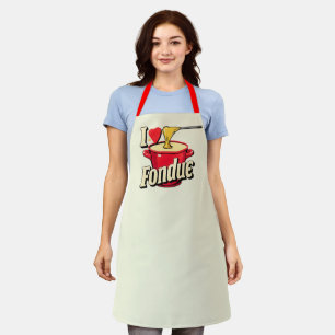 Delantal Me encanta fondue -tipografía