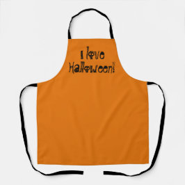 Delantal Me encanta Halloween Spooky Naranja Apron