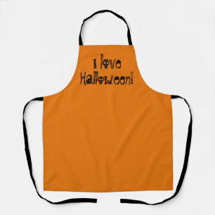 Delantal Me encanta Halloween Spooky Naranja Apron