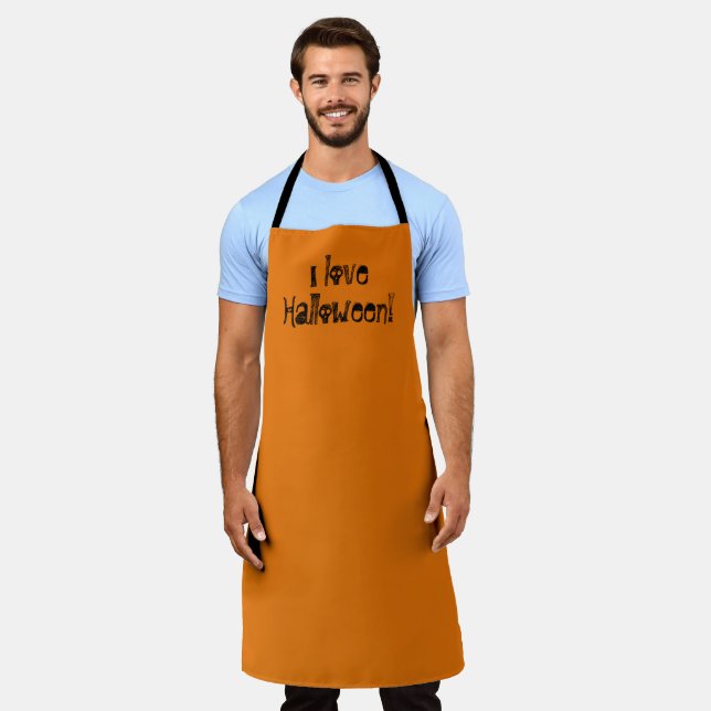 Delantal Me encanta Halloween Spooky Naranja Apron (Gastado)