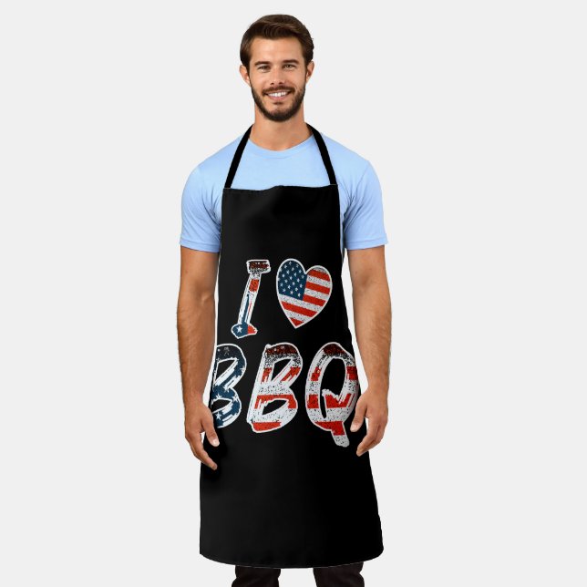 Delantal Me encanta la barbacoa (Gastado)