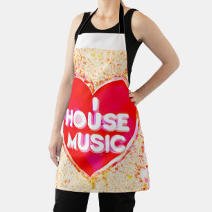Delantal Me encanta la música house