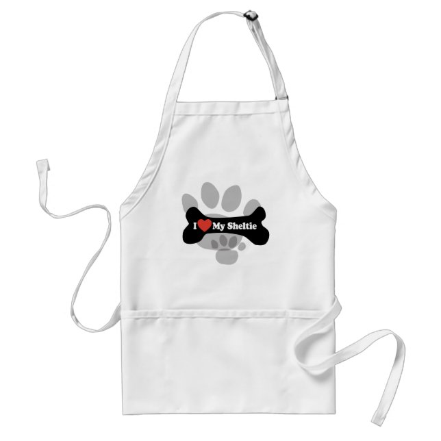 Delantal Me encanta mi corbata - Hueso de perro (Frente)