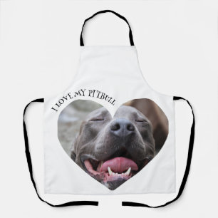 Delantal Me encanta mi foto de personalizado de perros pitb