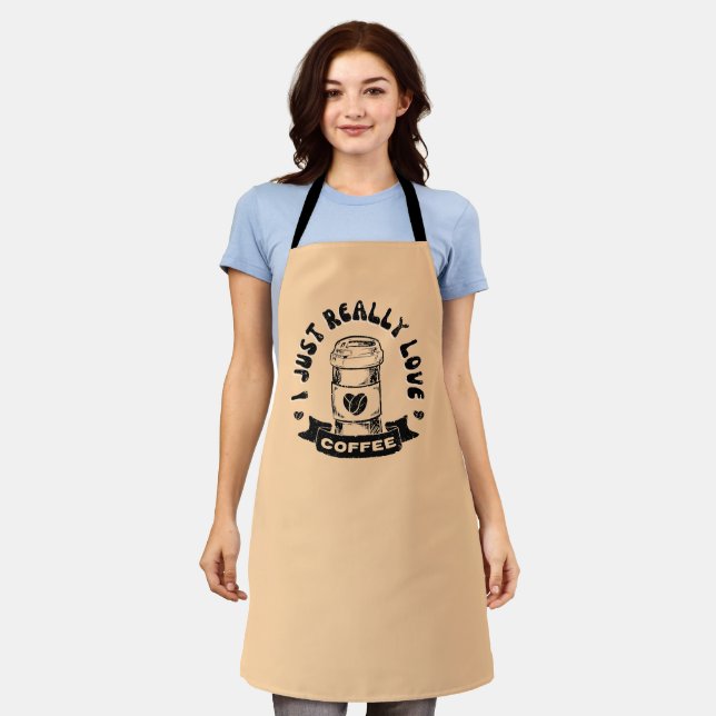 Delantal Me encanta mucho el café (Gastado)