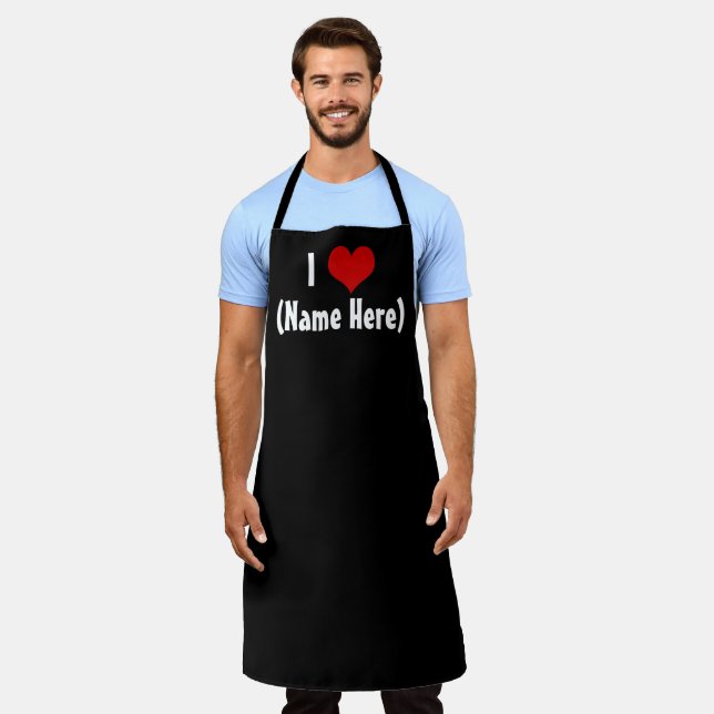 Delantal Me Encanta Tu Día de San Valentín Personalizado De (Gastado)