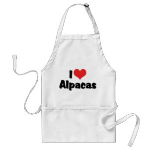 Delantal Me Encantan las Alpacas de Corazón