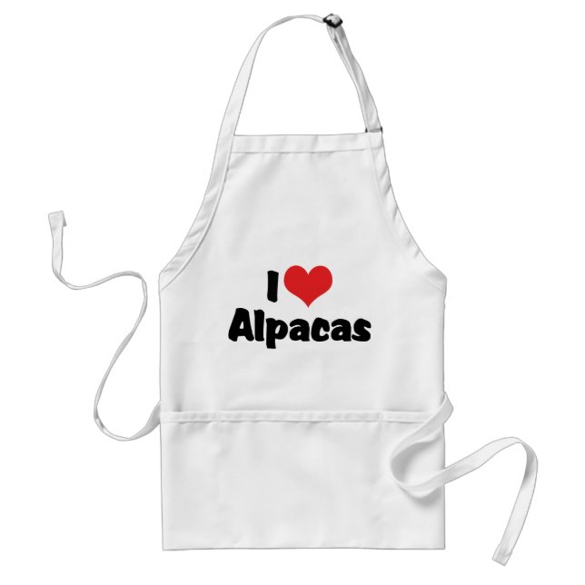 Delantal Me Encantan las Alpacas de Corazón (Frente)