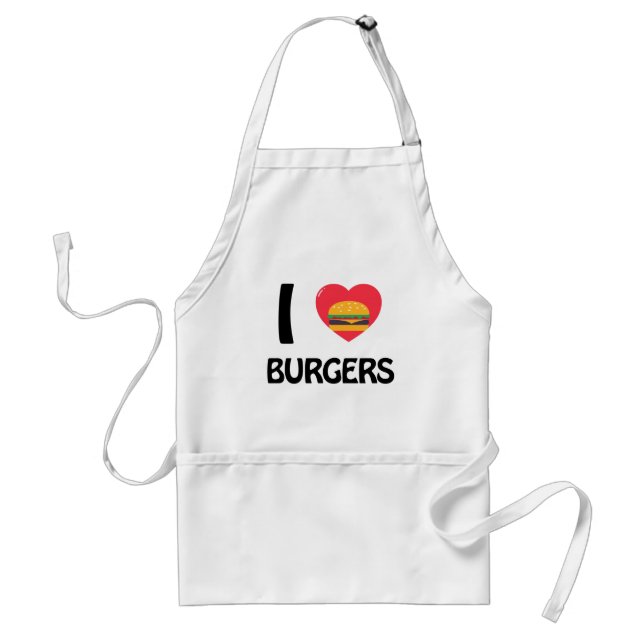 Delantal Me encantan las hamburguesas (Frente)