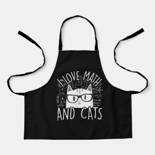 Delantal Me Encantan Las Matemáticas Y Los Gatos Cuidados G