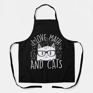 Delantal Me Encantan Las Matemáticas Y Los Gatos Cuidados G