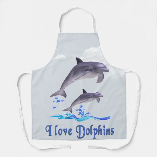 Delantal Me encantan los delfines (Anverso)