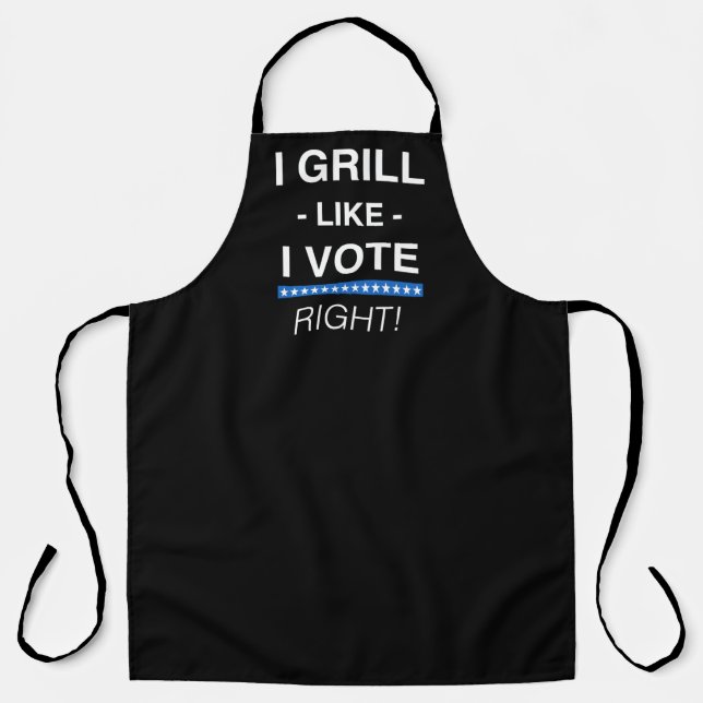 Delantal "Me Grill Como Vota... ¡NO!" Lg Grilling Apron (Anverso)