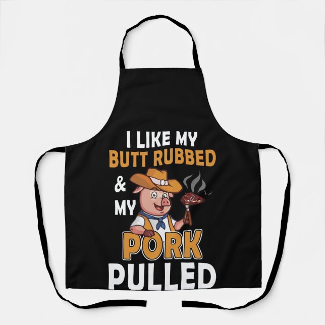 Delantal Me Gusta Mi Bocina Y Mi Cerdo Pulido (Anverso)