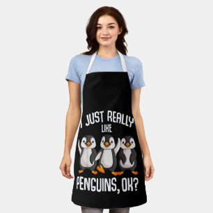 Delantal Me gustan mucho los pingüinos Niñas Niños Mujeres 