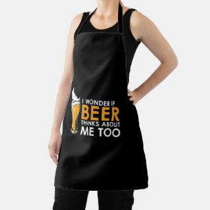 Delantal Me Pregunto Si La Cerveza También Piensa En Mí