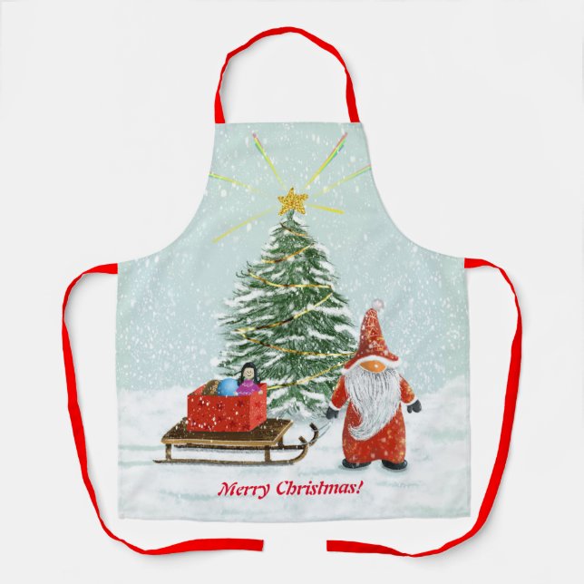 Delantal Mediano de Gnomos de Navidad (Anverso)