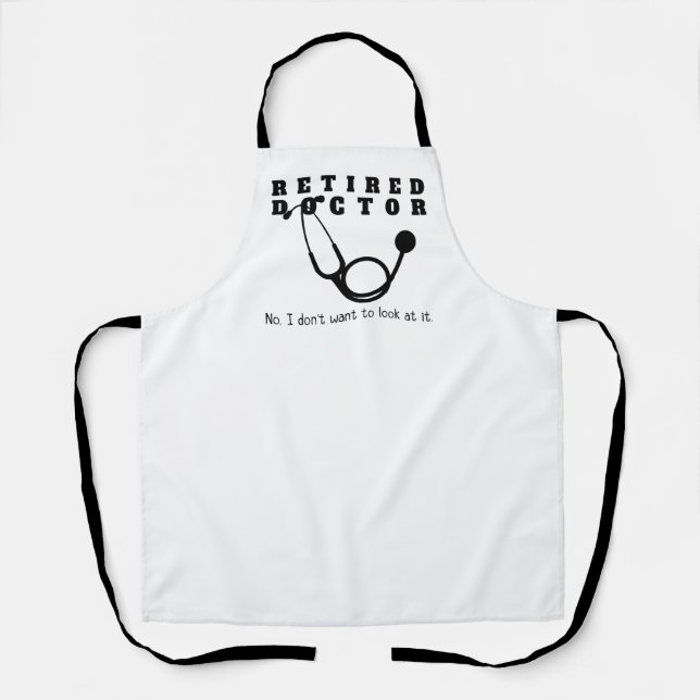 Delantal Médico retirado Stethoscope Sassy Funny Retirement (Anverso)