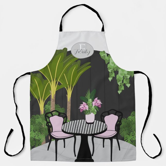 Delantal Medinilla Garden Courtyard Monograma (Anverso)