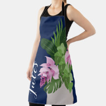 Medinilla Tropical Flower Rosa Vase Azul oscuro