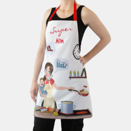 Delantal Medio de impresión de supermamá