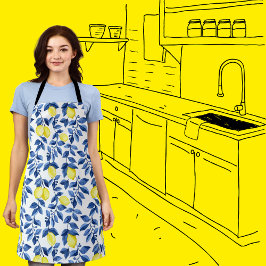 Delantal Mediterrenean Citrus Lemon pattern