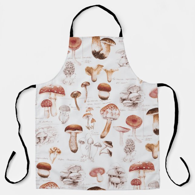 Delantal Medley hongo: Patrón de acuarela sin foco (Anverso)
