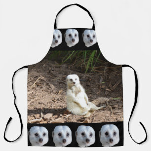 Delantal Meerkat blanco barato, Apron de impresión completa