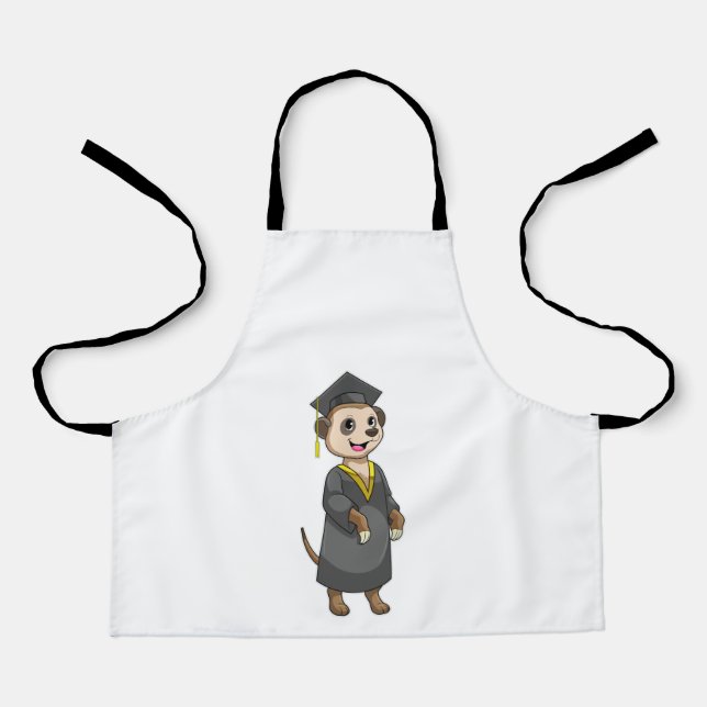 Delantal Meerkat como estudiante con Diploma (Anverso)