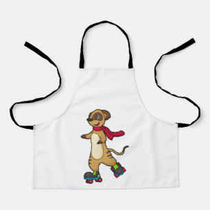 Delantal Meerkat como patinador con patines