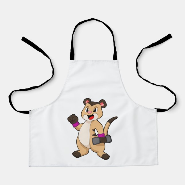 Delantal Meerkat con Dumbbell (Anverso)