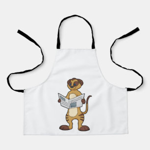 Delantal Meerkat leyendo un periódico