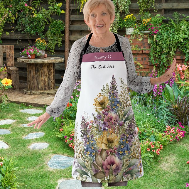 Delantal Mejor Ángel de Flor Floral de la Abuela (Subido por el creador)