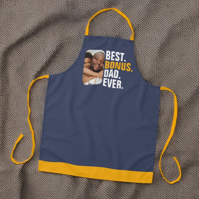 Delantal Mejor Bono Personalizado Papá Nunca Padre (Personalized Best Bonus Dad Ever Stepfather Apron from Ricaso. Ideal for the BBQ stepdad )