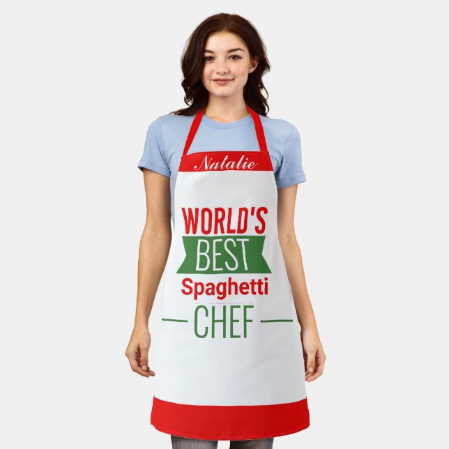 Delantal Mejor    chef de espagueti    del mundo - personal (Gastado)