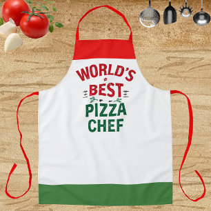 Delantal Mejor Chef de Pizza del Mundo - rojo blanco verde