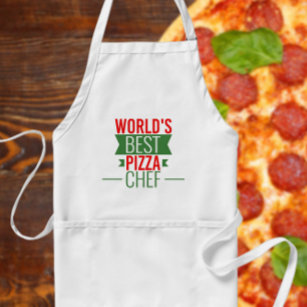 Delantal Mejor chef de pizza del mundo - verde rojo