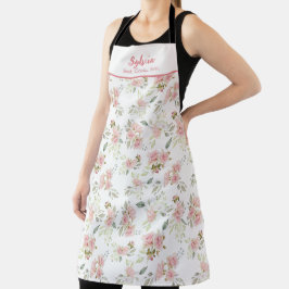 Delantal Mejor Cocinero Nombrado Apron Floral Rosa