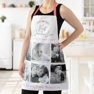 Delantal Mejor Collage de fotos de la Abuela de la Cocina