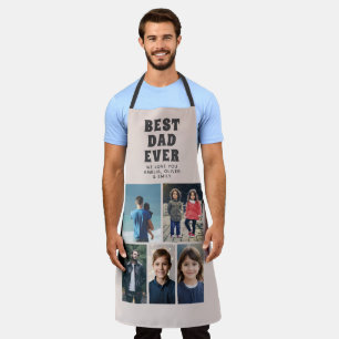 Delantal Mejor Collage de fotos de Papá Personalizado 6