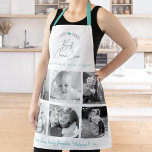 Delantal Mejor Collage de fotos Nana Ever Kitchen Chef Fami<br><div class="desc">"Mejor Nana de la Historia". Ella ama cada minuto con sus nietos. Añada brillo extra a sus aventuras culinarias cada vez que usa este elegante, sofisticado, sencillo y moderno delantal. Un diseño, simple, de escritura suave manuscrita gris y laurel de corazón foliar, junto con una suave tipografía azul turquesa serif...</div>