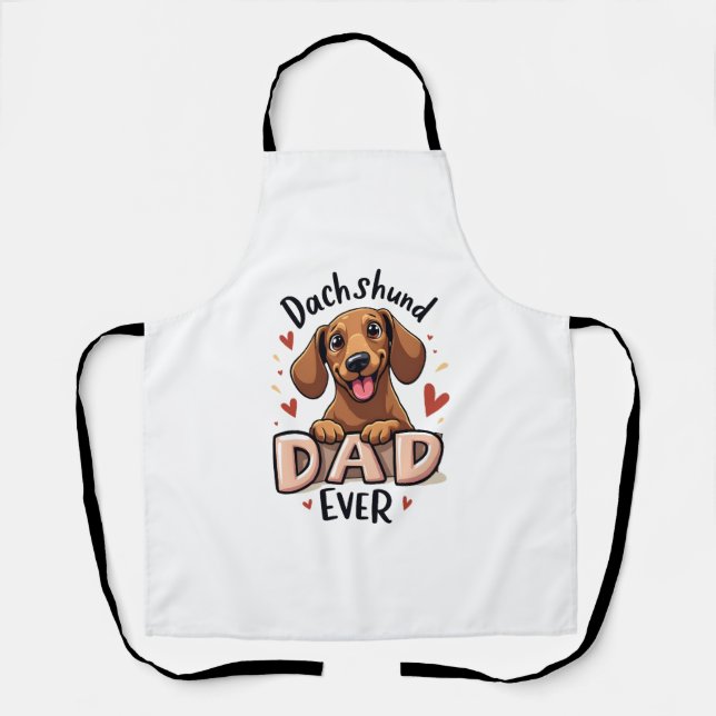 Delantal Mejor Dachshund Dad Ever T Shirt (Anverso)